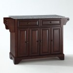 Lafayette Granite Top Full Size Kitchen Island/Cart Mahogany/Gray