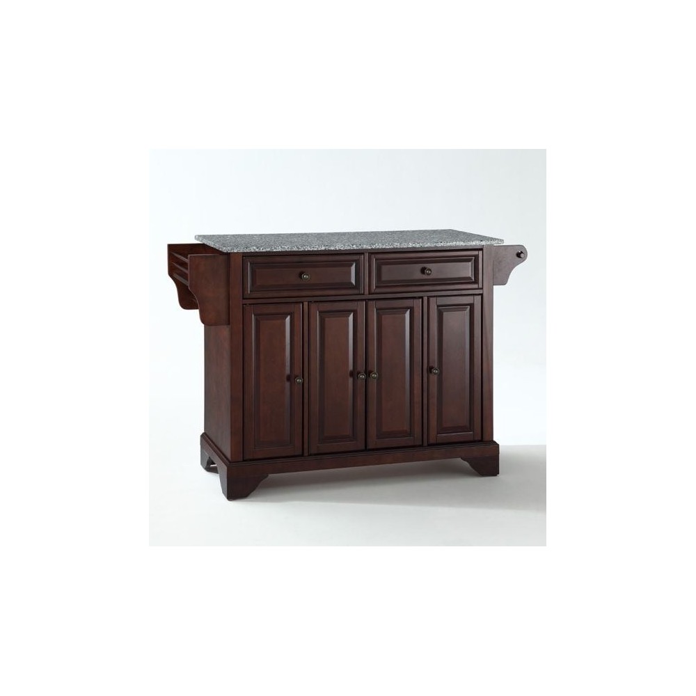 Lafayette Granite Top Full Size Kitchen Island/Cart Mahogany/Gray