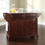 Lafayette Granite Top Full Size Kitchen Island/Cart Mahogany/Gray