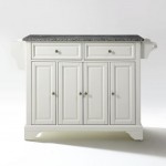 Lafayette Granite Top Full Size Kitchen Island/Cart White/Gray