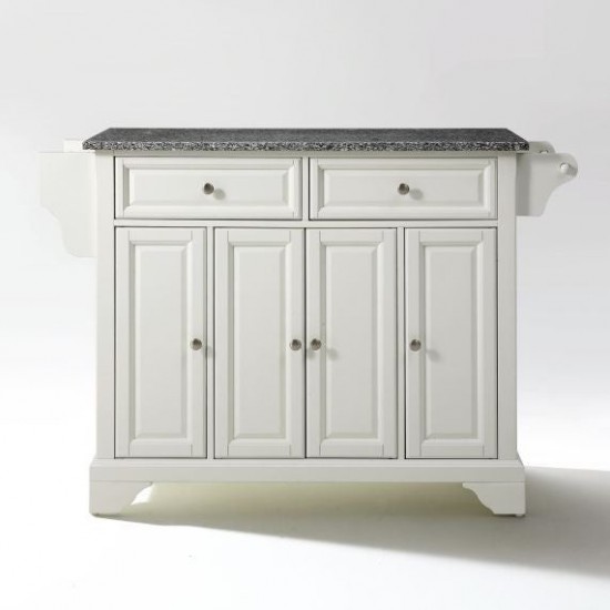 Lafayette Granite Top Full Size Kitchen Island/Cart White/Gray