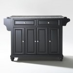 Cambridge Granite Top Full Size Kitchen Island/Cart Black/Gray