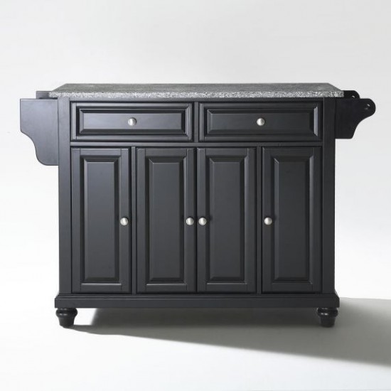 Cambridge Granite Top Full Size Kitchen Island/Cart Black/Gray