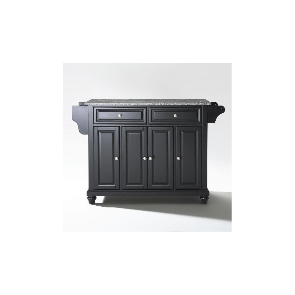 Cambridge Granite Top Full Size Kitchen Island/Cart Black/Gray