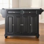 Cambridge Granite Top Full Size Kitchen Island/Cart Black/Gray