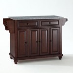 Cambridge Granite Top Full Size Kitchen Island/Cart Mahogany/Gray