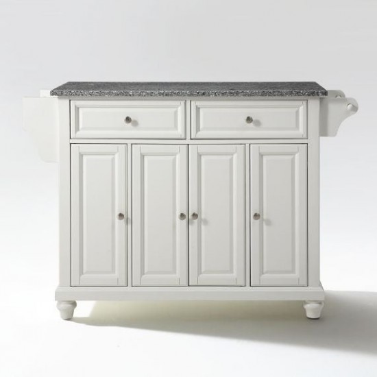 Cambridge Granite Top Full Size Kitchen Island/Cart White/Gray