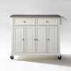 Full Size Granite Top Kitchen Cart White/Gray