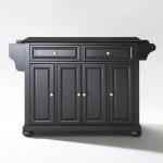 Alexandria Granite Top Full Size Kitchen Island/Cart Black/Black