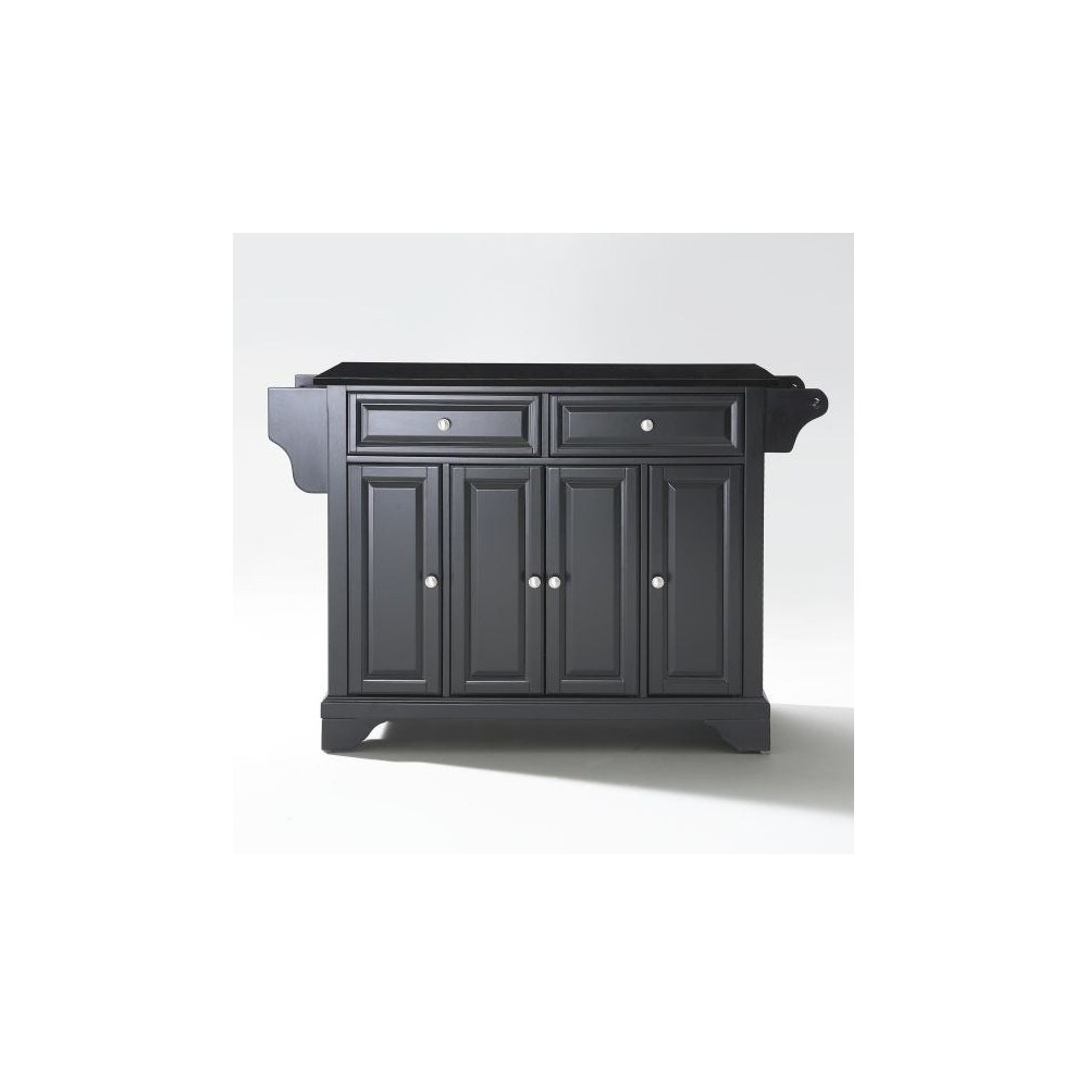 Lafayette Granite Top Full Size Kitchen Island/Cart Black/Black