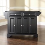 Lafayette Granite Top Full Size Kitchen Island/Cart Black/Black