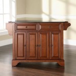 Lafayette Granite Top Full Size Kitchen Island/Cart Cherry/Black