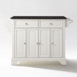 Lafayette Granite Top Full Size Kitchen Island/Cart White/Black