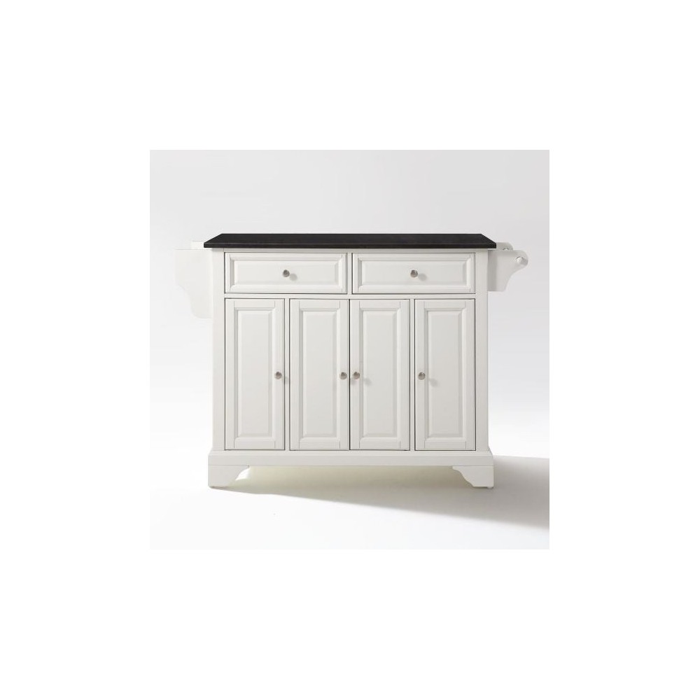 Lafayette Granite Top Full Size Kitchen Island/Cart White/Black