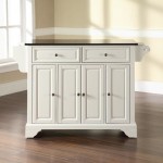 Lafayette Granite Top Full Size Kitchen Island/Cart White/Black