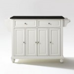 Cambridge Granite Top Full Size Kitchen Island/Cart White/Black