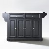 Alexandria Granite Top Full Size Kitchen Island/Cart Black/White