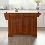 Lafayette Granite Top Full Size Kitchen Island/Cart Cherry/White