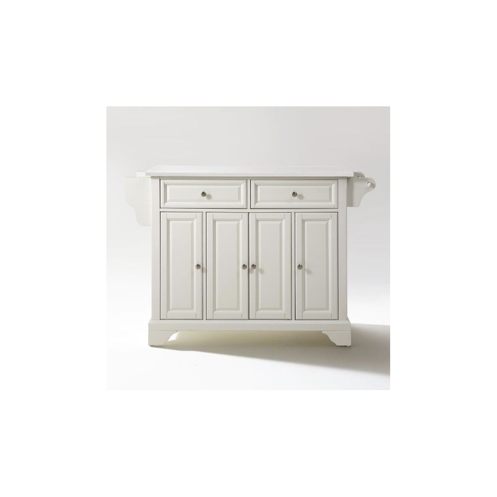 Lafayette Granite Top Full Size Kitchen Island/Cart White/White