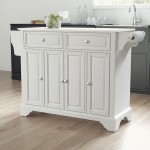 Lafayette Granite Top Full Size Kitchen Island/Cart White/White