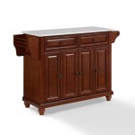 Cambridge Granite Top Full Size Kitchen Island/Cart Mahogany/White