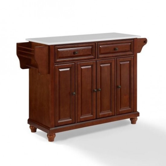 Cambridge Granite Top Full Size Kitchen Island/Cart Mahogany/White