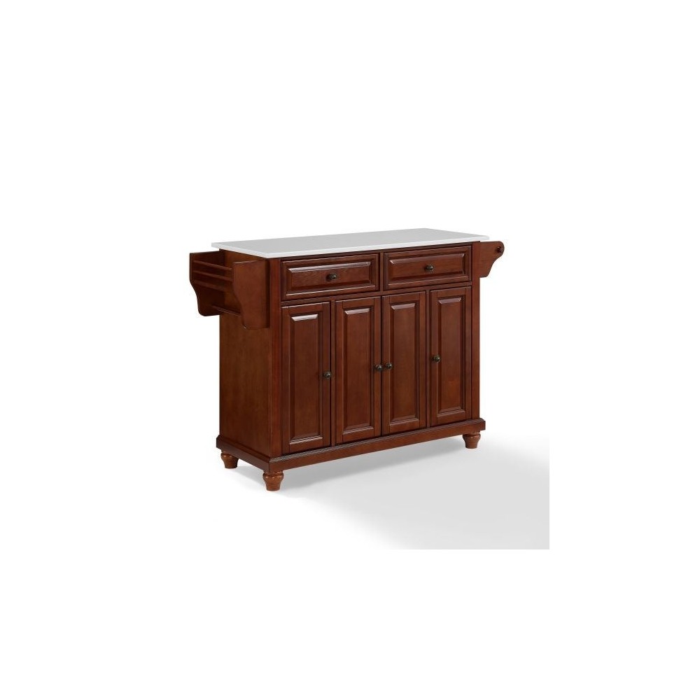 Cambridge Granite Top Full Size Kitchen Island/Cart Mahogany/White