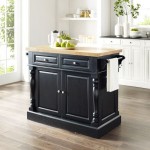 Oxford Butcher Block Kitchen Island Black