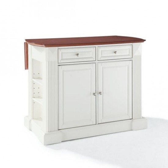 Coventry Drop Leaf Top Kitchen Island White/Cherry