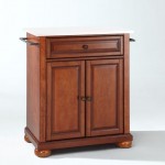 Alexandria Granite Top Portable Kitchen Island/Cart Cherry/White