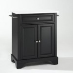 Lafayette Granite Top Portable Kitchen Island/Cart Black/White