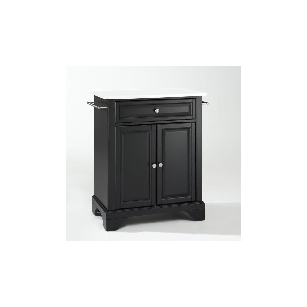 Lafayette Granite Top Portable Kitchen Island/Cart Black/White