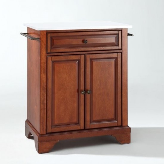 Lafayette Granite Top Portable Kitchen Island/Cart Cherry/White