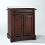 Lafayette Granite Top Portable Kitchen Island/Cart Mahogany/White