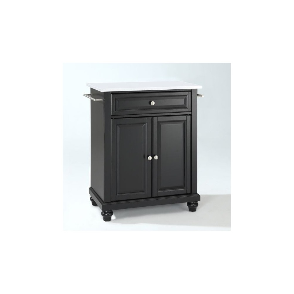 Cambridge Granite Top Portable Kitchen Island/Cart Black/White