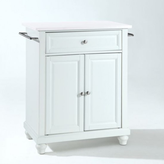 Cambridge Granite Top Portable Kitchen Island/Cart White/White