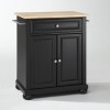 Alexandria Wood Top Portable Kitchen Island/Cart Black/Natural