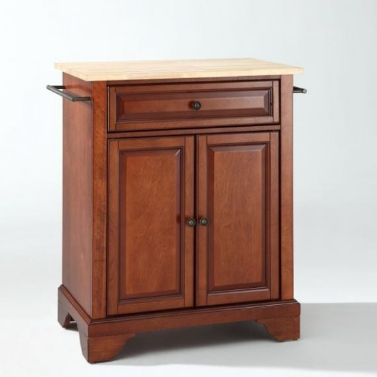 Lafayette Wood Top Portable Kitchen Island/Cart Cherry/Natural