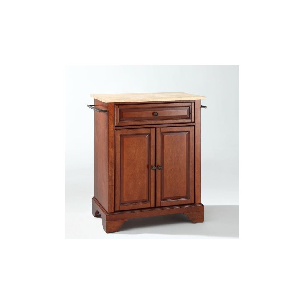 Lafayette Wood Top Portable Kitchen Island/Cart Cherry/Natural