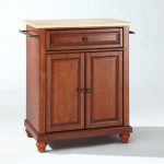 Cambridge Wood Top Portable Kitchen Island/Cart Cherry/Natural