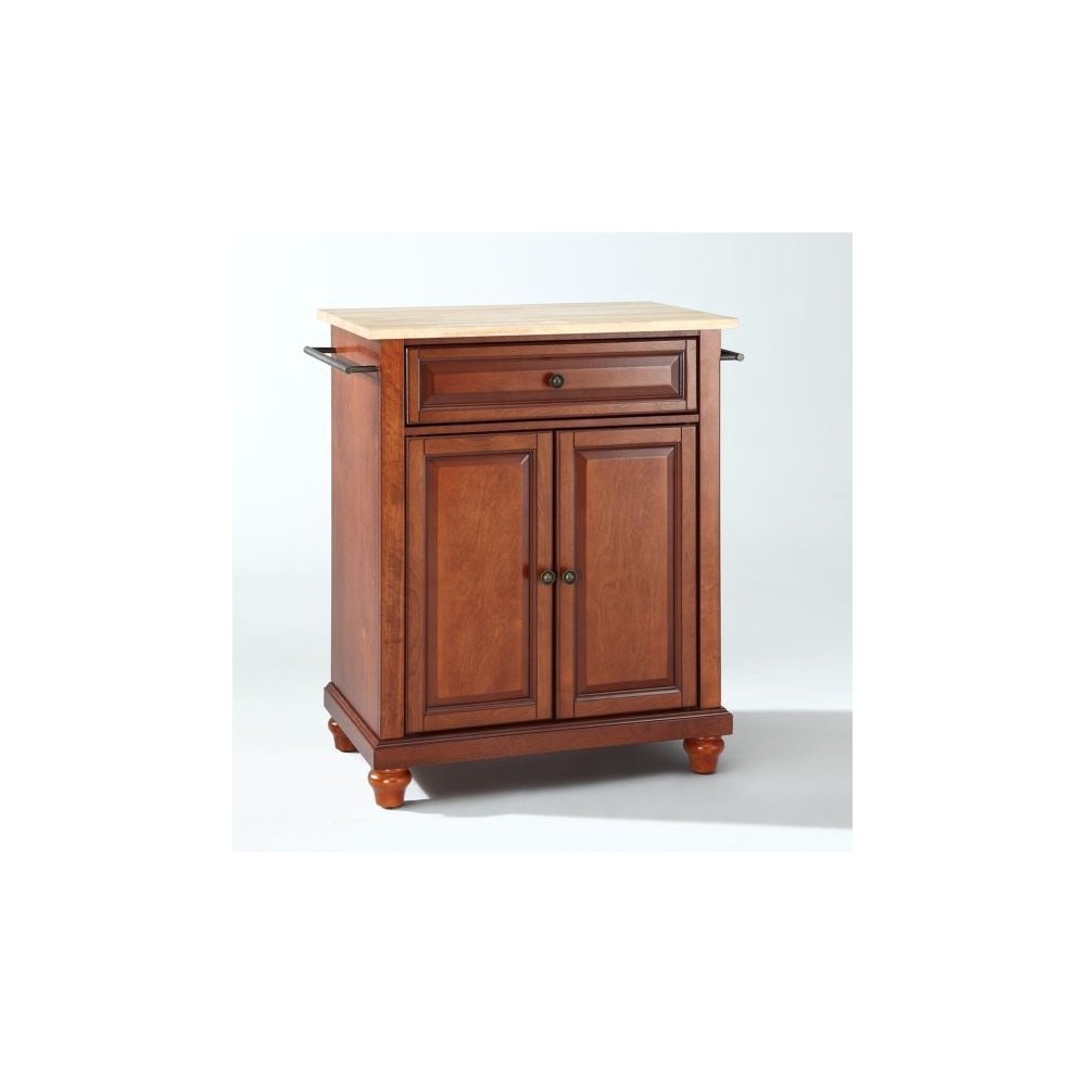 Cambridge Wood Top Portable Kitchen Island/Cart Cherry/Natural