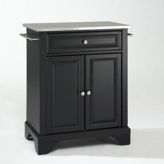 Lafayette Stainless Steel Top Portable Kitchen Island/Cart Black/Stainless Steel