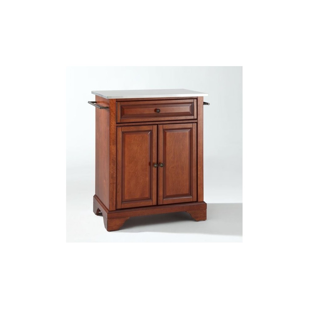 Lafayette Stainless Steel Top Portable Kitchen Island/Cart Cherry