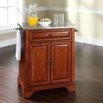 Lafayette Stainless Steel Top Portable Kitchen Island/Cart Cherry