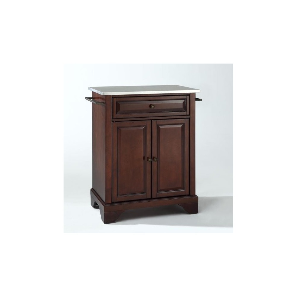 Lafayette Stainless Steel Top Portable Kitchen Island/Cart Mahogany