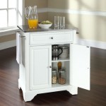 Lafayette Stainless Steel Top Portable Kitchen Island/Cart White/Stainless Steel