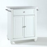 Cambridge Stainless Steel Top Portable Kitchen Island/Cart White/Stainless Steel