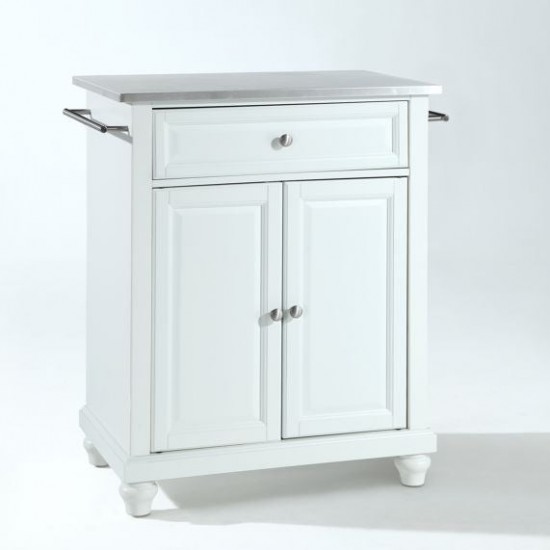 Cambridge Stainless Steel Top Portable Kitchen Island/Cart White/Stainless Steel