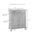 Compact Stainless Steel Top Kitchen Cart Mahogany/Stainless Steel