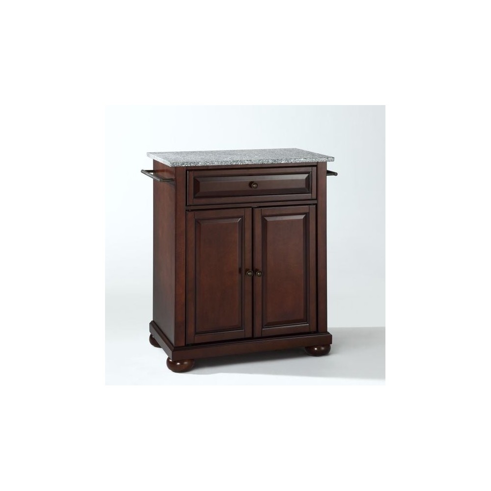 Alexandria Granite Top Portable Kitchen Island/Cart Mahogany/Gray Alexandria Granite Top Portable Kitchen Island/Cart Mahogany/Gray